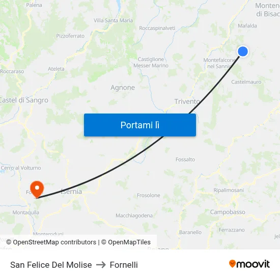 San Felice Del Molise to Fornelli map
