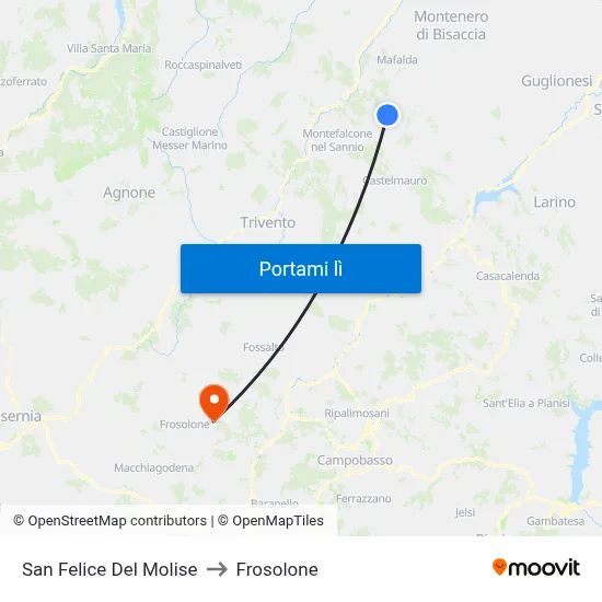 San Felice Del Molise to Frosolone map