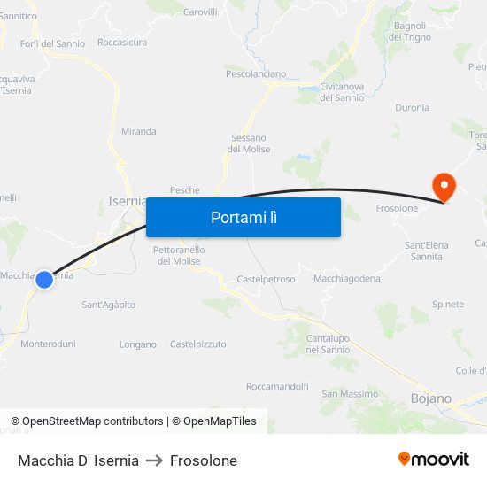 Macchia D' Isernia to Frosolone map