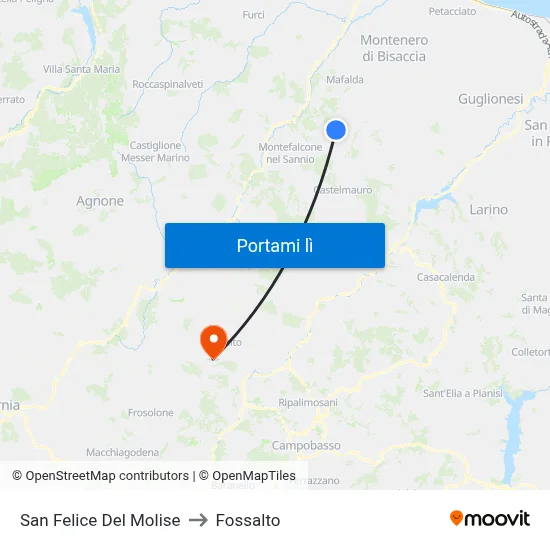 San Felice Del Molise to Fossalto map