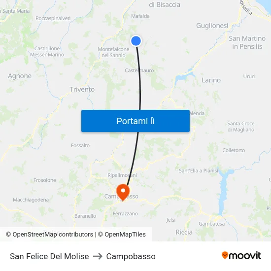 San Felice Del Molise to Campobasso map