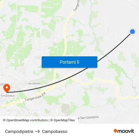 Campodipietra to Campobasso map