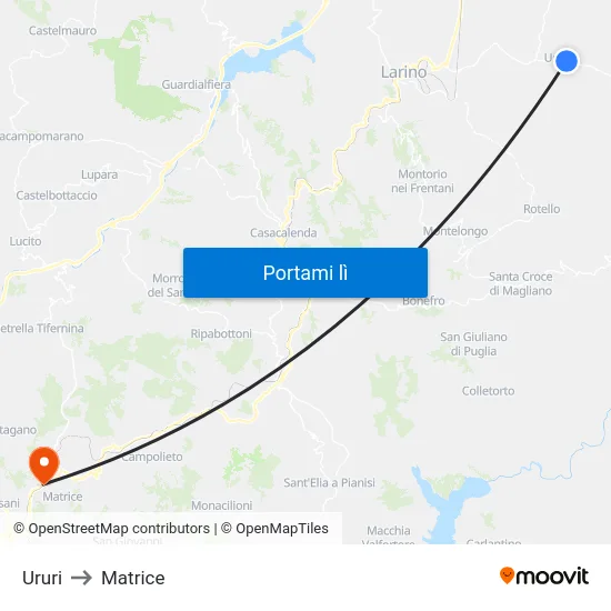 Ururi to Matrice map