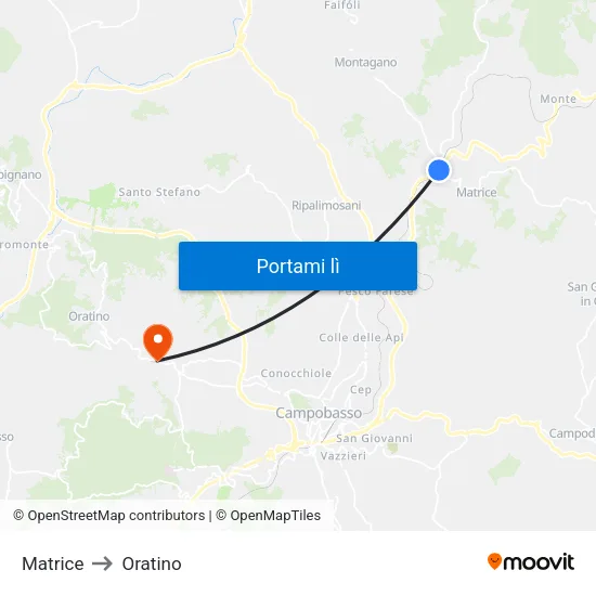 Matrice to Oratino map