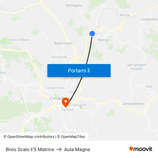 Bivio Scalo FS Matrice to Aula Magna map