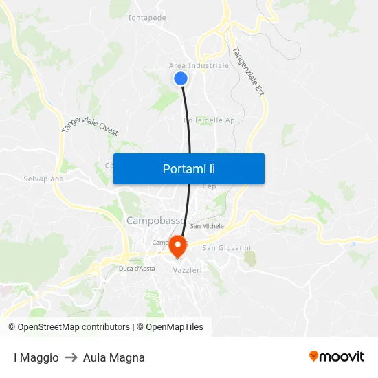 I Maggio to Aula Magna map