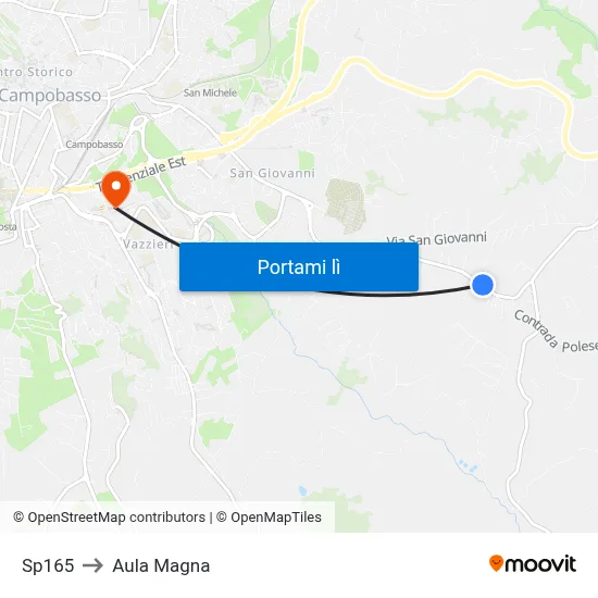 Sp165 to Aula Magna map