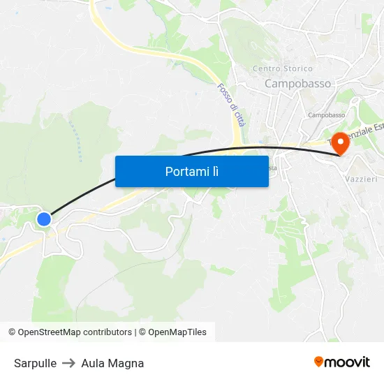 Sarpulle to Aula Magna map