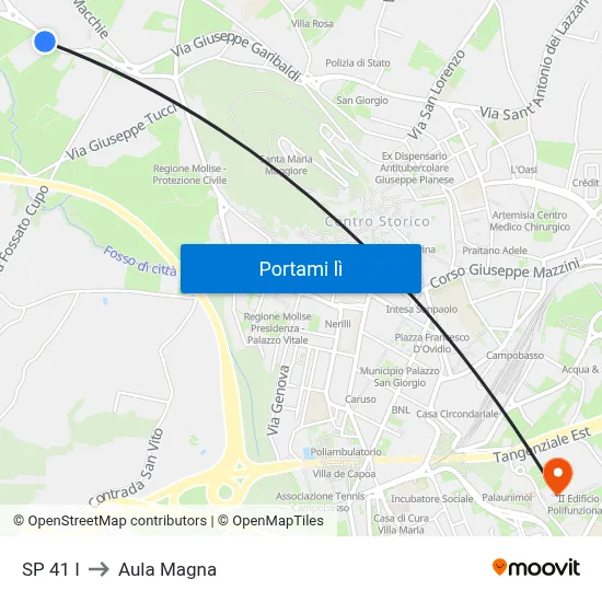 SP 41 I to Aula Magna map