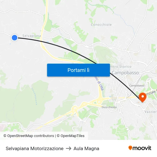 Selvapiana Motorizzazione to Aula Magna map