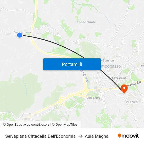 Selvapiana Cittadella Dell'Economia to Aula Magna map
