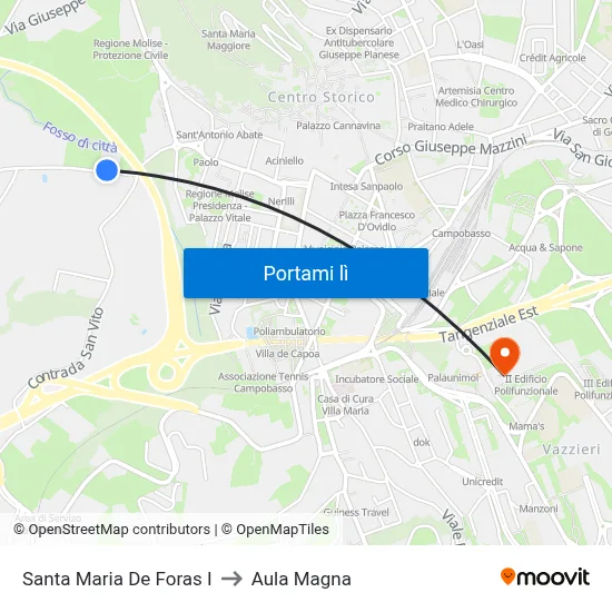 Santa Maria De Foras I to Aula Magna map