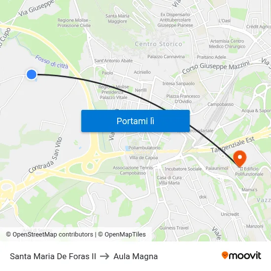 Santa Maria De Foras II to Aula Magna map