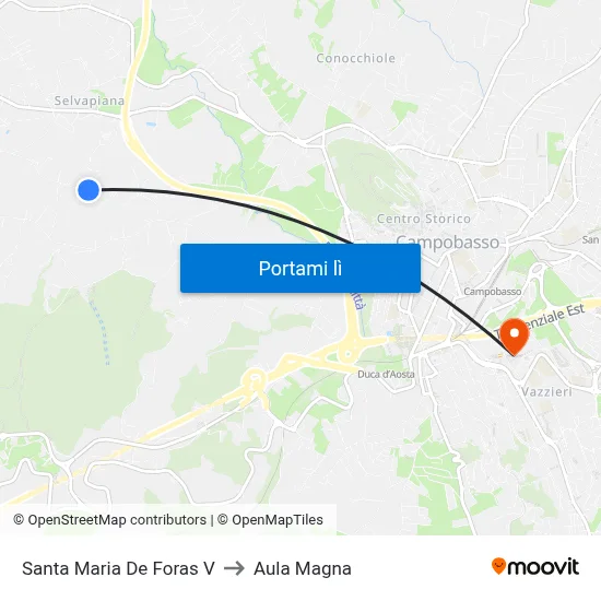 Santa Maria De Foras V to Aula Magna map