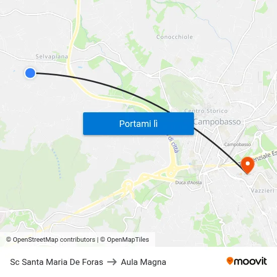 Sc Santa Maria De Foras to Aula Magna map