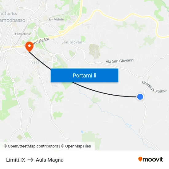 Limiti IX to Aula Magna map