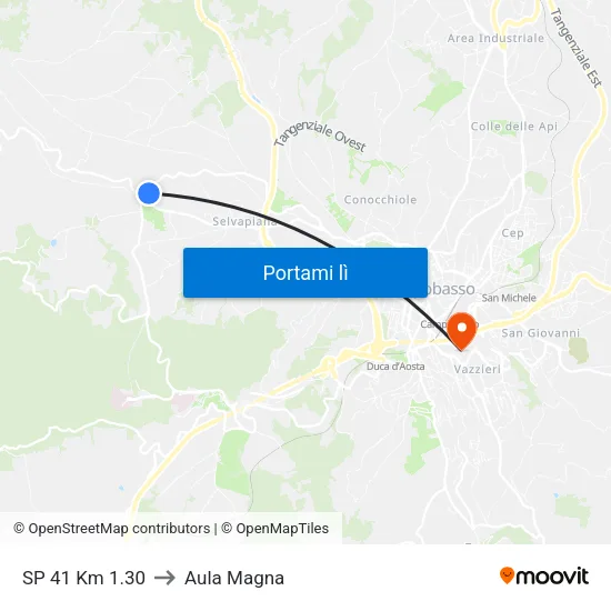 SP 41 Km 1.30 to Aula Magna map