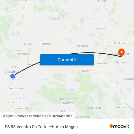SS 85 Venafro So.Te.A. to Aula Magna map