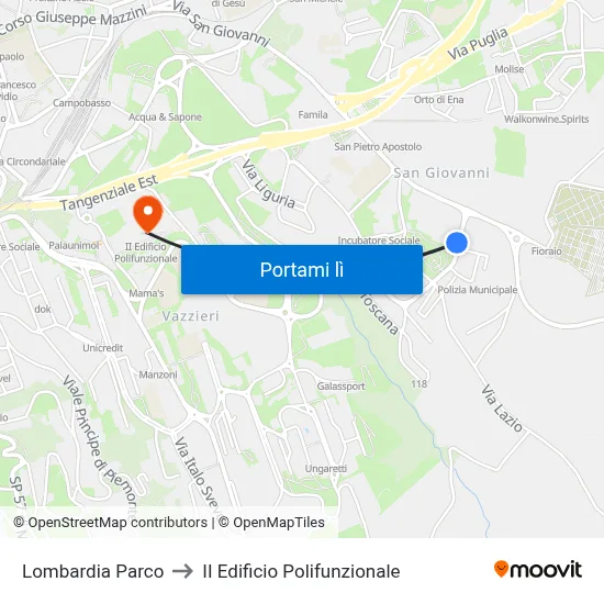 Lombardia Parco to II Edificio Polifunzionale map