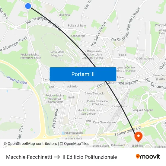 Macchie-Facchinetti to II Edificio Polifunzionale map