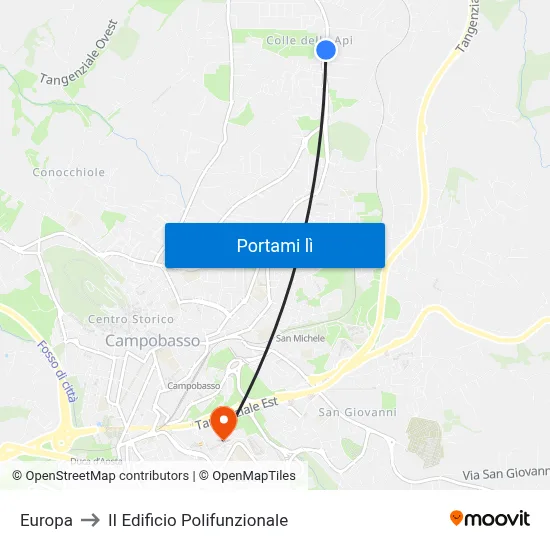 Europa to II Edificio Polifunzionale map