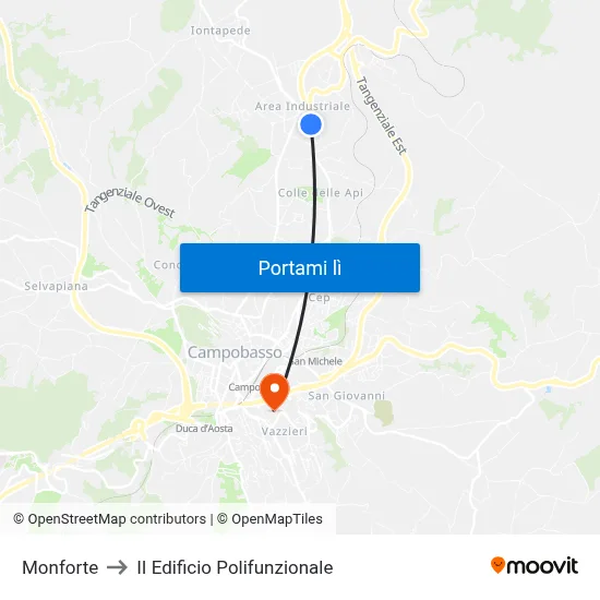 Monforte to II Edificio Polifunzionale map