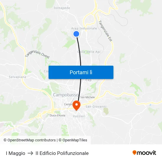 I Maggio to II Edificio Polifunzionale map