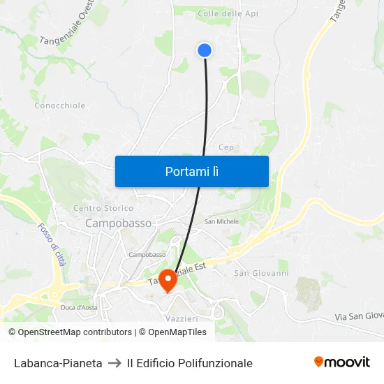 Labanca-Pianeta to II Edificio Polifunzionale map
