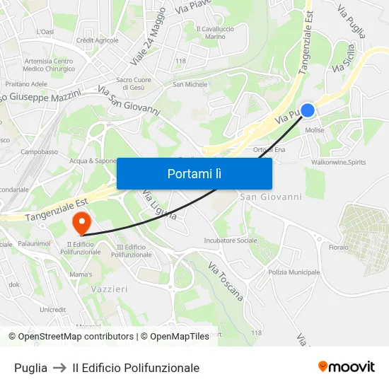 Puglia to II Edificio Polifunzionale map