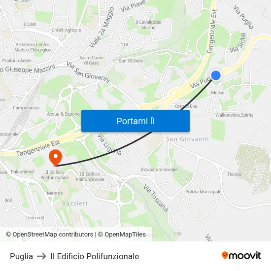 Puglia to II Edificio Polifunzionale map