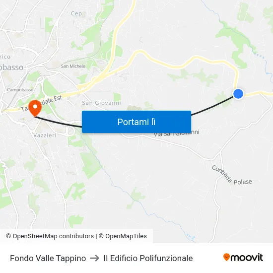 Fondo Valle Tappino to II Edificio Polifunzionale map