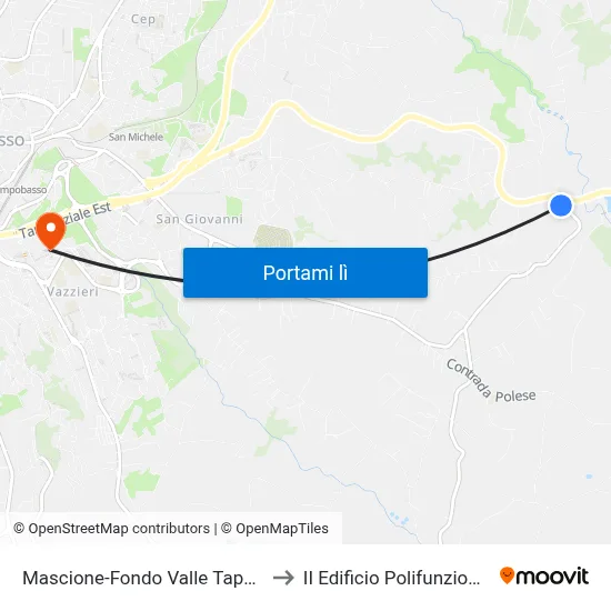 Mascione-Fondo Valle Tappino to II Edificio Polifunzionale map