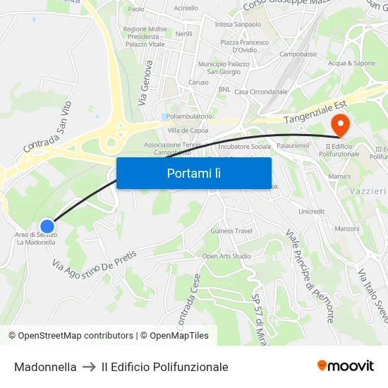 Madonnella to II Edificio Polifunzionale map