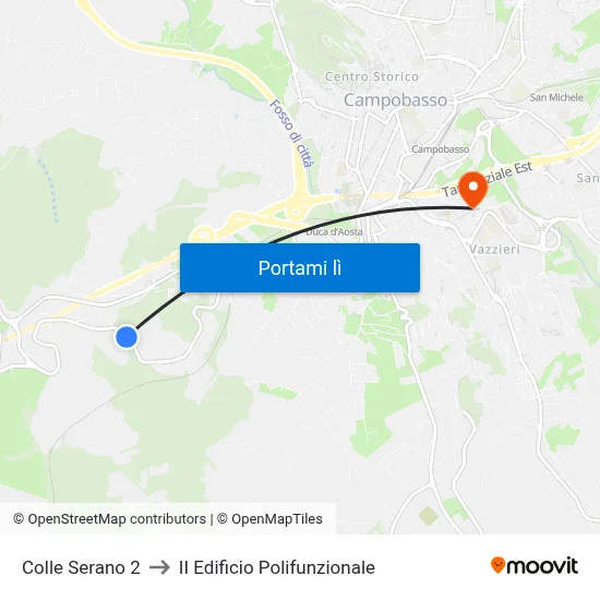 Colle Serano 2 to II Edificio Polifunzionale map