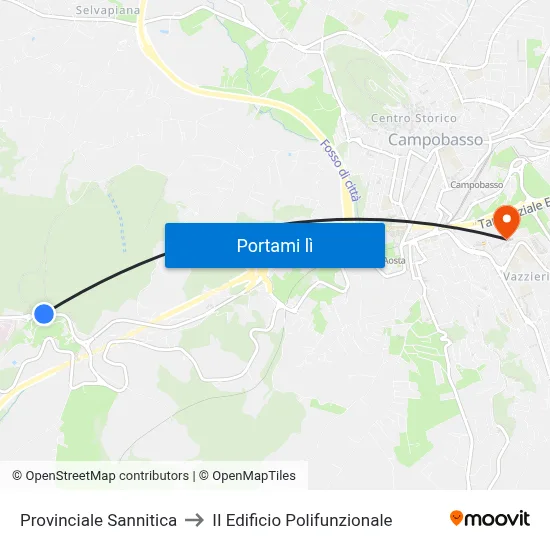 Provinciale Sannitica to II Edificio Polifunzionale map