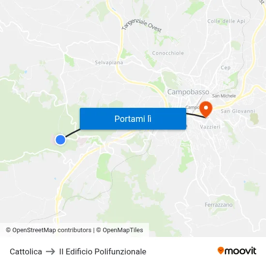 Cattolica to II Edificio Polifunzionale map