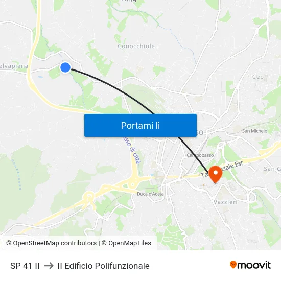 SP 41 II to II Edificio Polifunzionale map