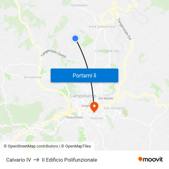 Calvario IV to II Edificio Polifunzionale map