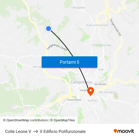 Colle Leone V to II Edificio Polifunzionale map