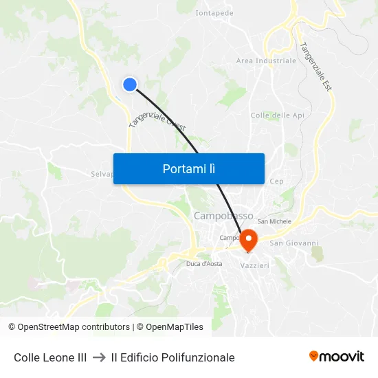 Colle Leone III to II Edificio Polifunzionale map