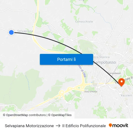 Selvapiana Motorizzazione to II Edificio Polifunzionale map
