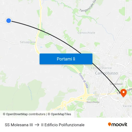 SS Molesana III to II Edificio Polifunzionale map