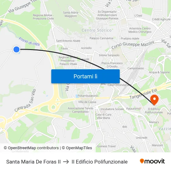 Santa Maria De Foras II to II Edificio Polifunzionale map