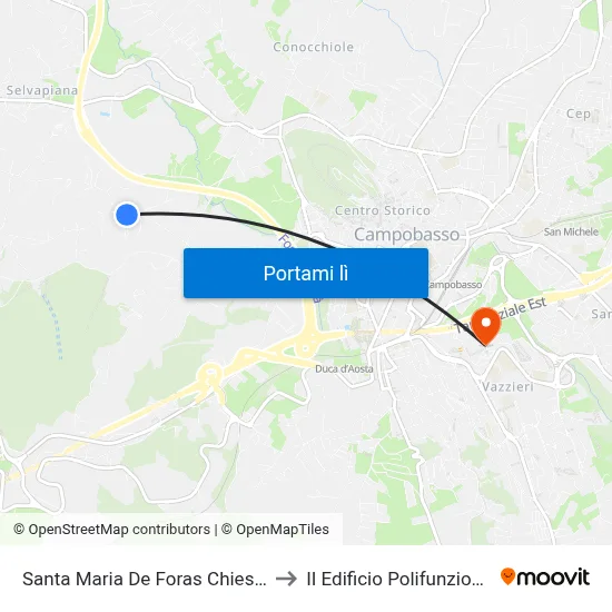 Santa Maria De Foras Chiesetta to II Edificio Polifunzionale map