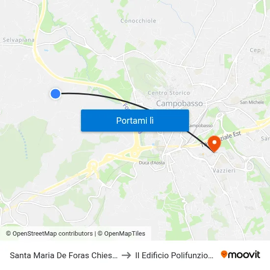 Santa Maria De Foras Chiesetta to II Edificio Polifunzionale map