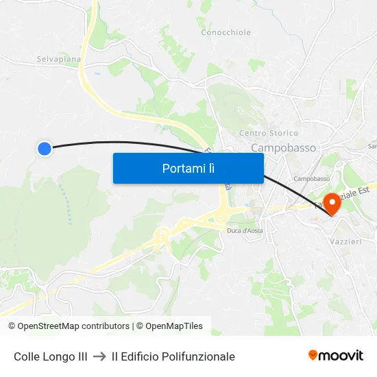 Colle Longo III to II Edificio Polifunzionale map