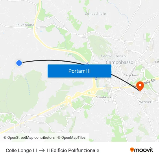 Colle Longo III to II Edificio Polifunzionale map
