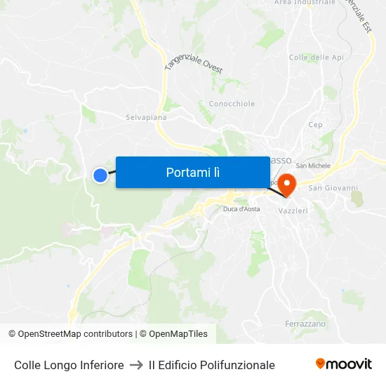 Colle Longo Inferiore to II Edificio Polifunzionale map