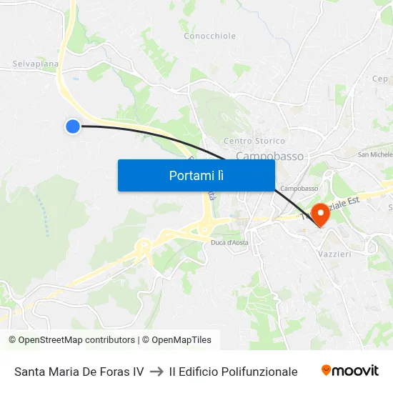 Santa Maria De Foras IV to II Edificio Polifunzionale map