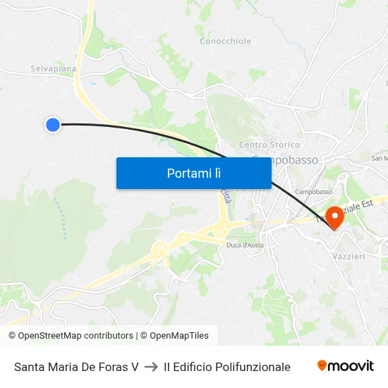 Santa Maria De Foras V to II Edificio Polifunzionale map